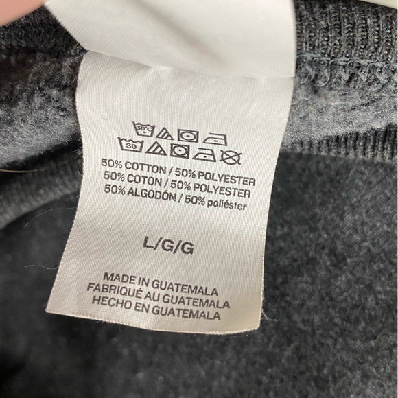 90’s Hanes Eco Smart Sweatshirt, Charcoal Gray with wristband Slits - Picture 8 of 9